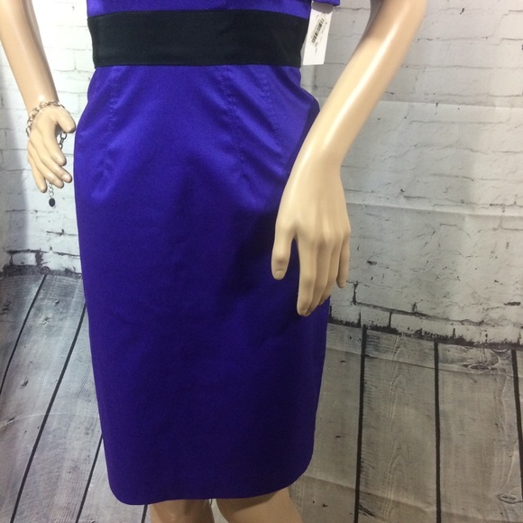 Purple one Ruffle Shoulder Prom Cocktail Dress - Picture 3 of 7